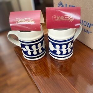 Two Colonial Williamsburg stoneware mugs